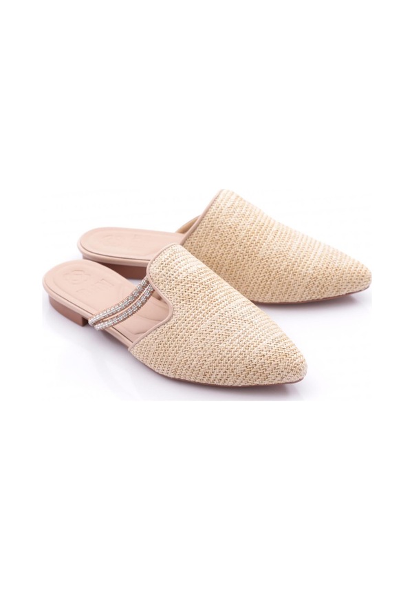 Resim Dgn Pm386-k565 Kadin Önü Kapali Taşli Hasir Terlik PM386-K565-1211-R2401 Ten 