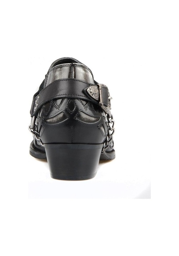 Resim Siyah Beyaz Kovboy Ayakkabısı 