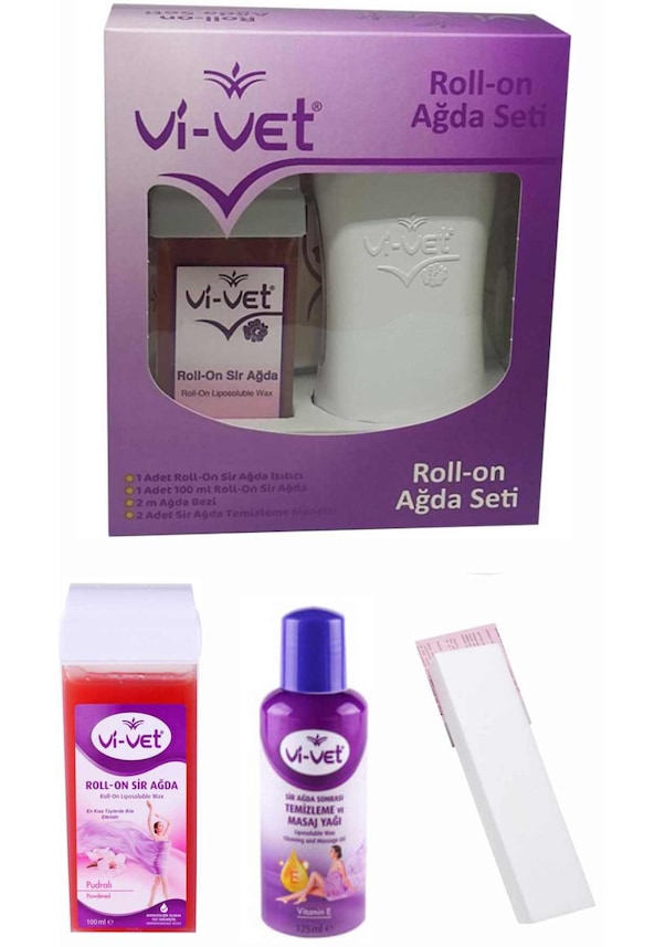 Vi-Vet Kartuş Rollon Makine Set+Pudralı Yedekleri Vi-Vet Kartuş Rollon Makine Set+Pudralı Yedekleri