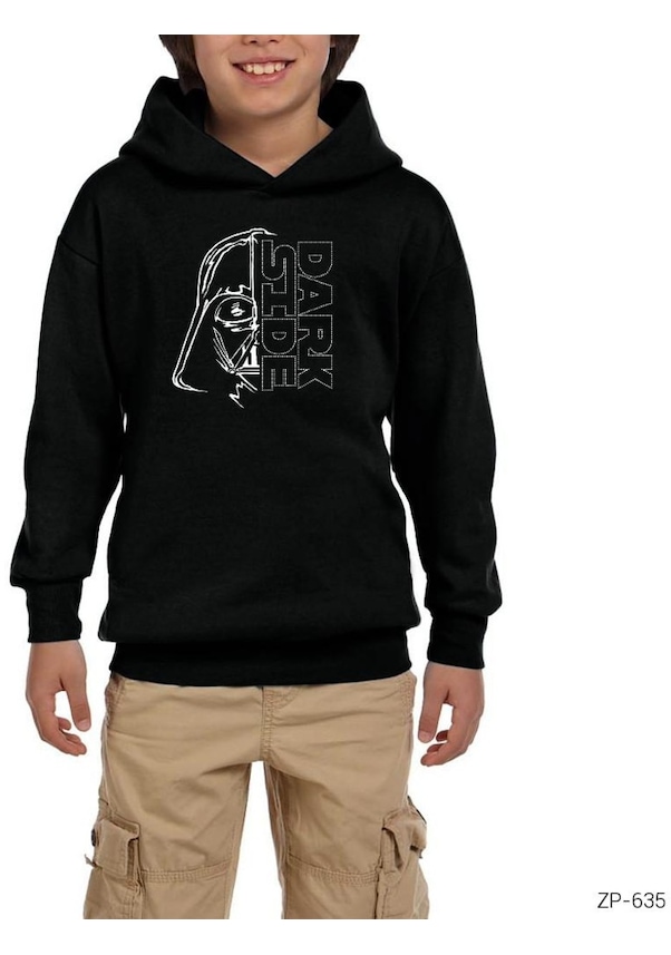 Star Wars Darth Vader Dark Side Siyah Çocuk Kapşonlu Sweatshirt