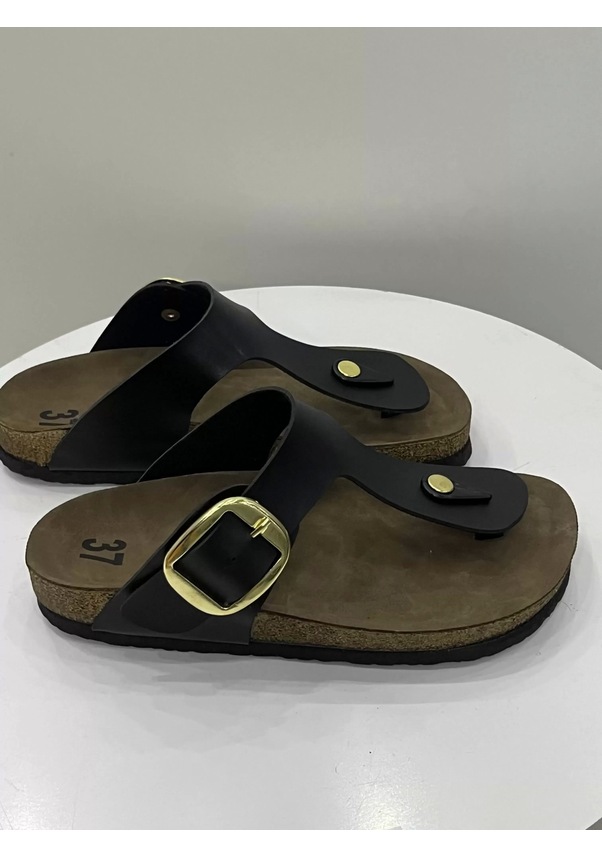 Resim Gema Kadın Parmak Arası Siyah Terlik Yeni Sezon Siyah 