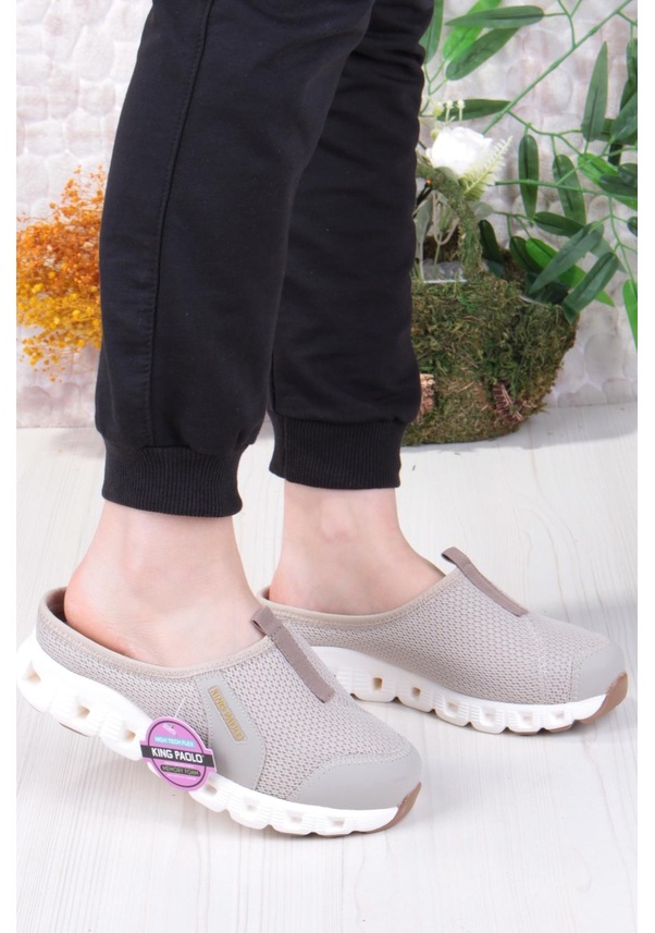 Resim Fort King Diya Anatomik Rahat Esnek Memory Foam Taban Sabo Terlik Kadın Terlik Bej 