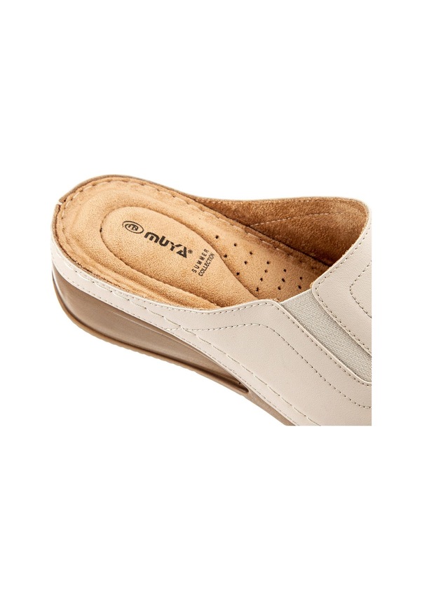 Resim Muya Eroso Anatomik Taban Taban Topuk Dikeni Kadın Terlik Krem 