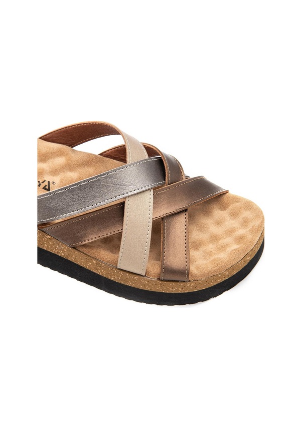 Resim Muya Sorriso Anatomik Taban Topuk Dikeni Kadın Terlik Bronz 