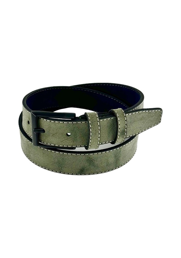 Resim Yeşil Çocuk Boy Suni Deri Dikişli Model 3 Cm.lik Garson Klasik Kemer Okul Kemeri - G10 001 