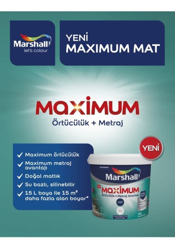 Resim Marshall Maximum Mat Silikonlu Şeker Pembe 7,5 Lt. 10 Kg 