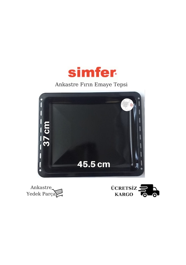 Resim Simfer Uyumlu Ankastre Fırın Için Emaye Tepsi 45.5 X 37 - 421194271 