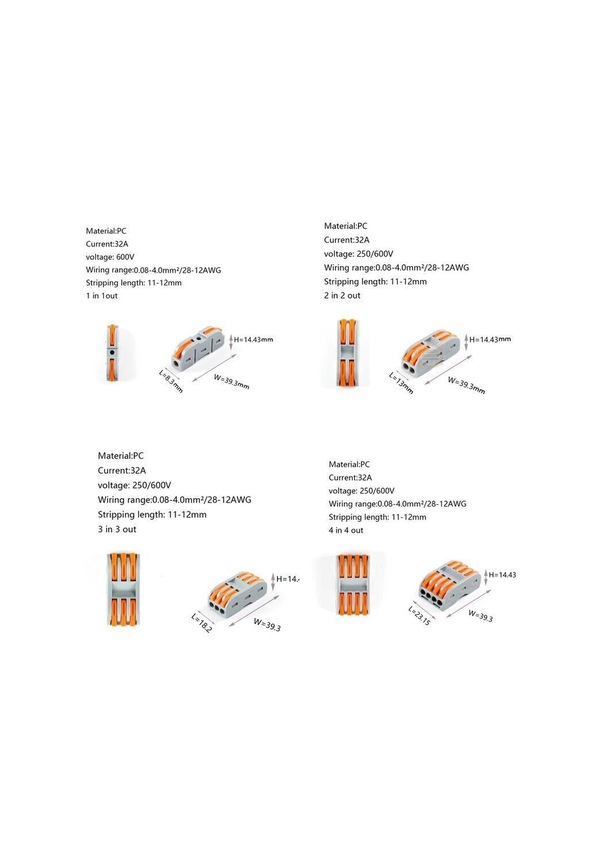 Resim Pct-222 2-giriş 2-çıkış Kablo Birleştirici Klemens-mandallı Vidasız Buat Terminali 32a 