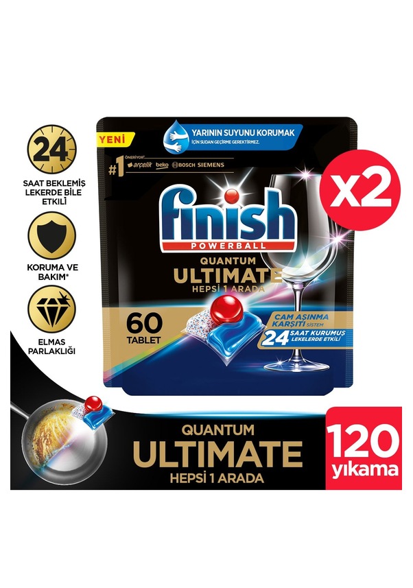 Finish Quantum Ultimate 120 Kapsül Bulaşık Makinesi Deterjanı Tableti