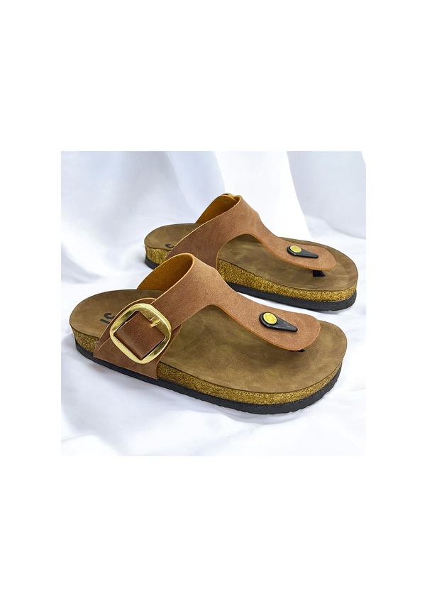 Resim Gema Kadın Parmak Arası Taba Terlik Yeni Sezon Taba 