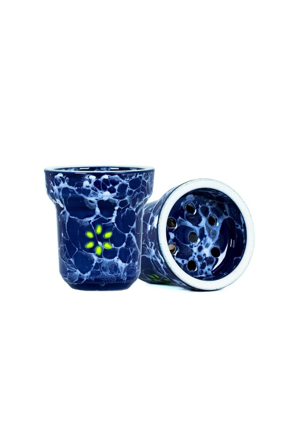 Solaris Nargile Lülesi Sırlı Eva Blue And White