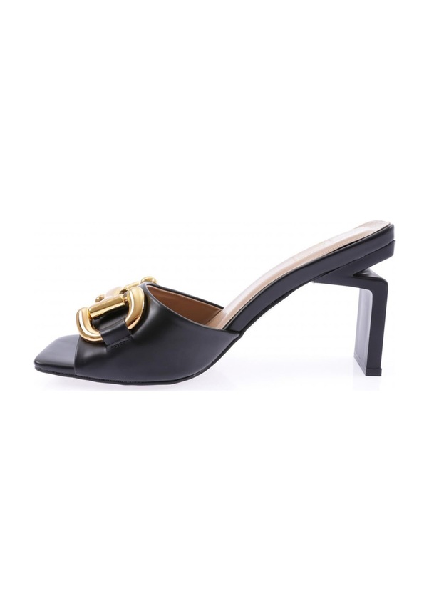 Resim Dgn K9017 Kadin Demir Aksesuarli Topuklu Terlik K9017-1748-R1534 Siyah 