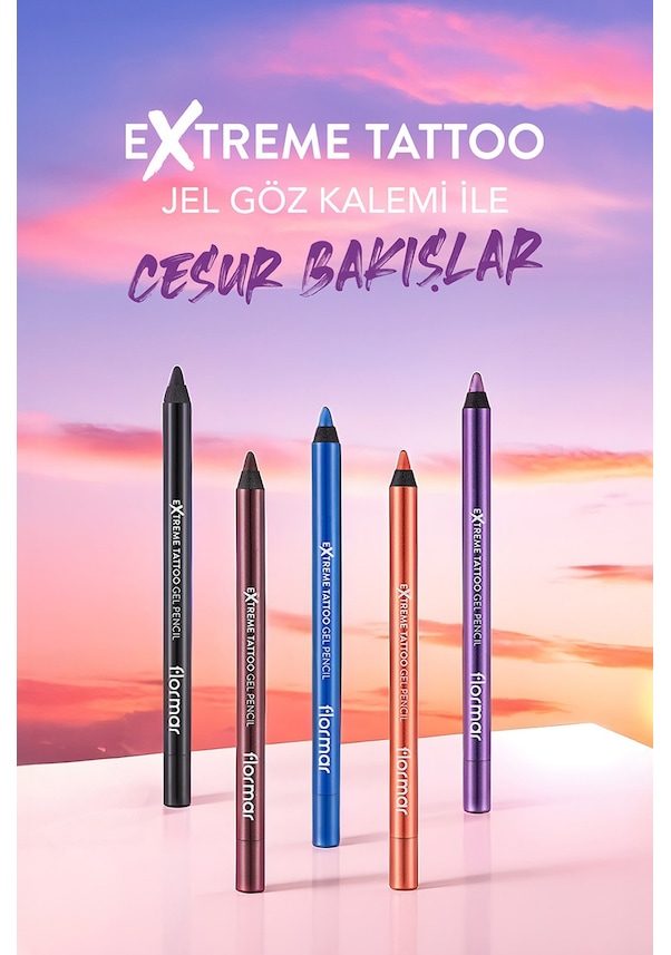Resim Flormar Extreme Tattoo Akmayan Kajal Göz Kalemi 003 Deep Green 