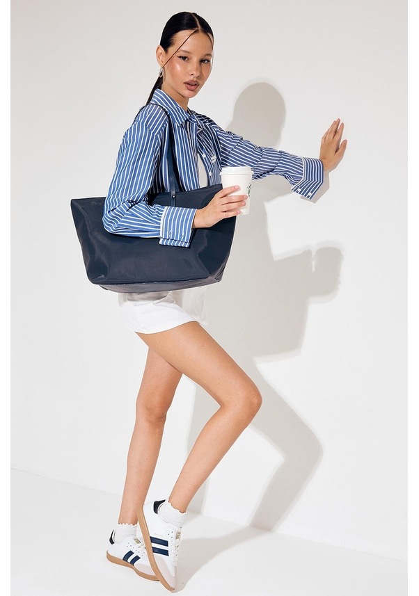 Resim Termo Taban Yanı Şeritli Bağcıklı Unisex Lacivert Beyaz Spor Ayakkabı Tbzer020 Lacivert Beyaz 