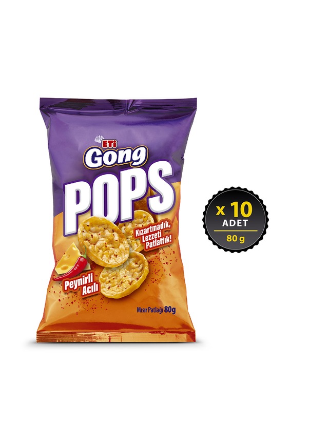 Eti Gong Pops Peynirli Acılı 10 x 80 G Fiyatları ve Özellikleri