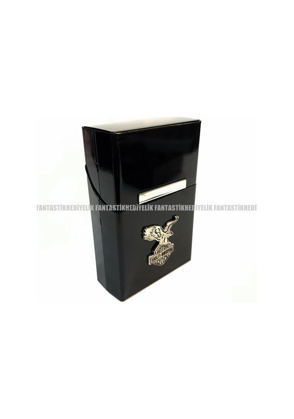 Resim Harley Davidson Mıknatıs Kapak Alüminyum Sigara Tutun Kutu Tabaka 