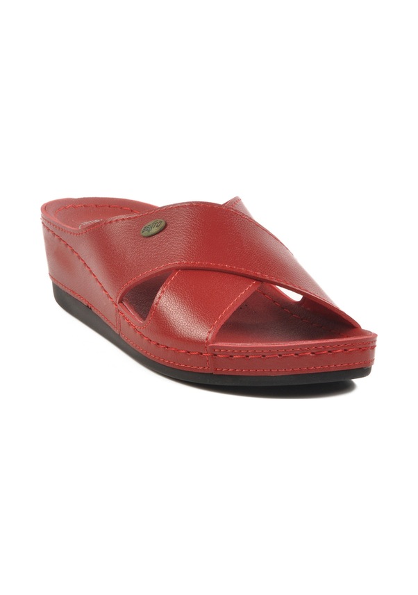 Resim Bento Kırmızı Anatomik Kadın Dolgu Topuk Terlik Çok Renkli 