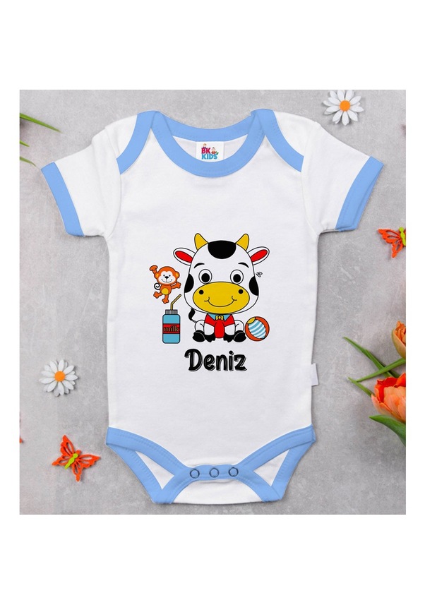 Bitmeyenkartus Bk Kids Kişiye Özel Mavi Bebek Body Zıbın - Model 167 Bitmeyenkartus Bk Kids Kişiye Özel Mavi Bebek Body Zıbın - Model 167