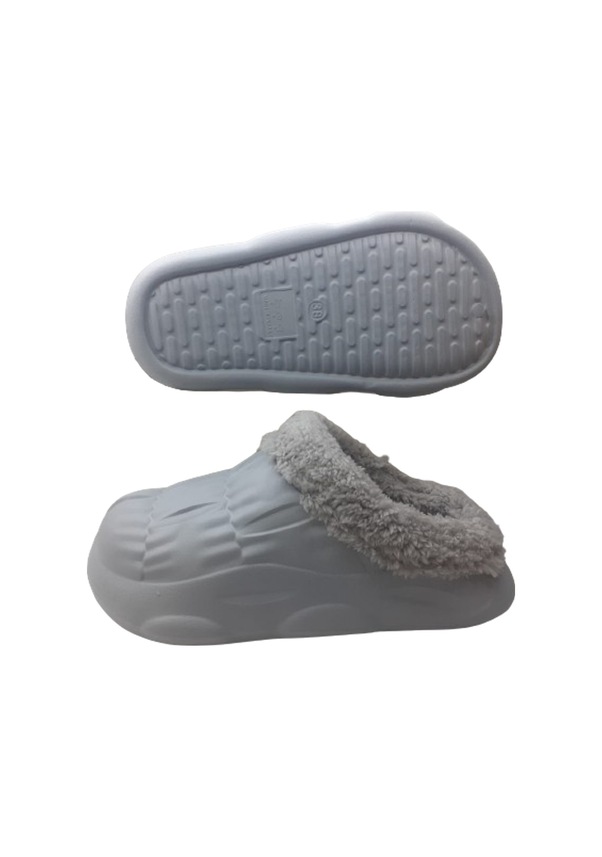 Resim Akınal Bella Kadın Buz Gri Kaymaz Taban İçi Peluşlu Eva Terlik Gri 