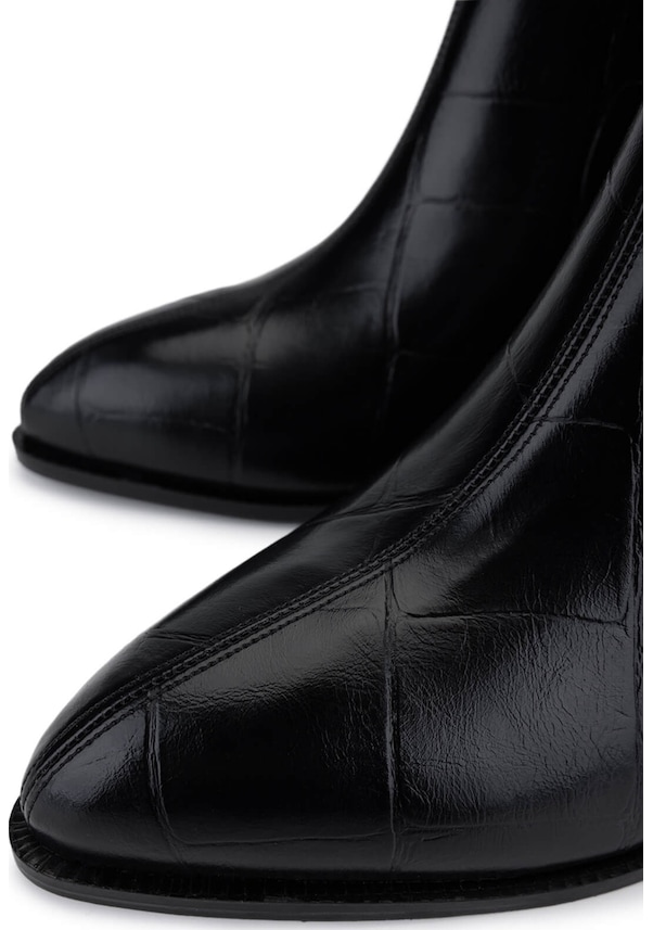 Resim Tamer Tanca Kadın Suni Deri Siyah Kroko Topuklu Bot 1162 945 Bn Bot Sk25-26 Sıyah Kroko Siyah Krako 