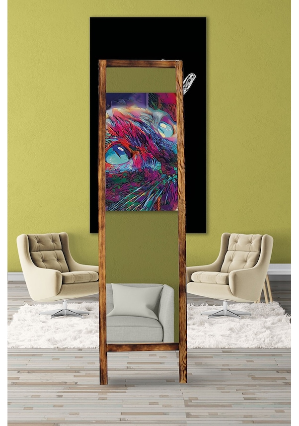 Masif Ahşap Ayaklı Boy Aynası 145x40cm