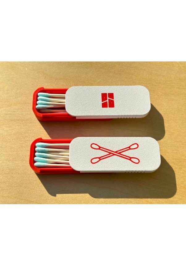 Resim Sürgülü Kulak Pamuk Çubuk Kutusu / 1 Adet 