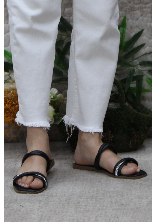 Resim Fort 3564 Siyah Zarif Şık Günlük Kadın Terlik 001 