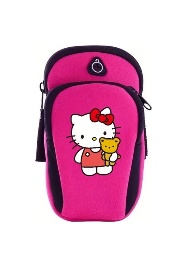 Resim Lumaworld Sanrio Koşu Kol Çantası, Dalış Kumaşlı Çift Cep Orange Spor Telefon Kılıfı 