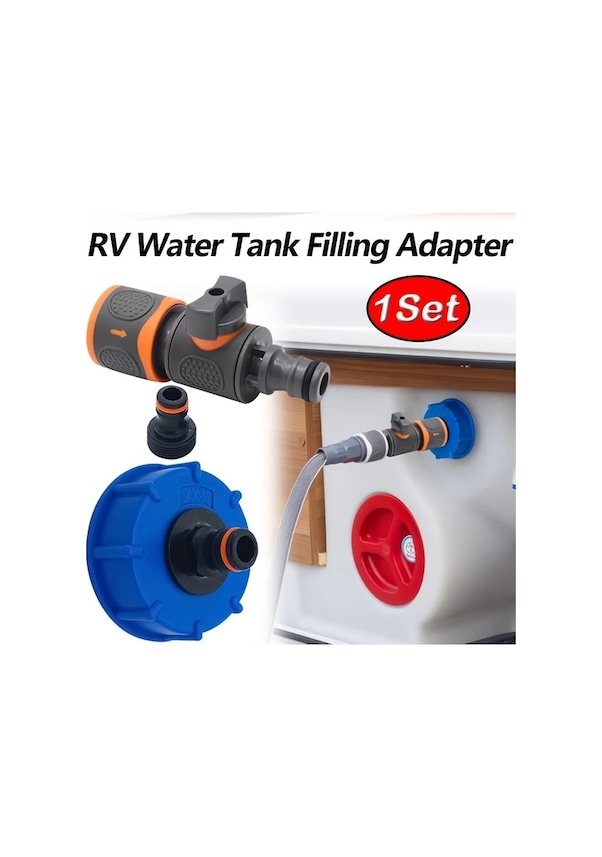 Resim Dashanshop 1 Set Karavan Su Tankı Dolum Adaptörü Hızlı Bağlantılı Mobil Yaşam Su Ekipmanları 
