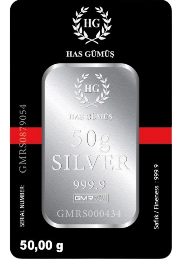 Resim 50 Gram Gümüş Külçe 