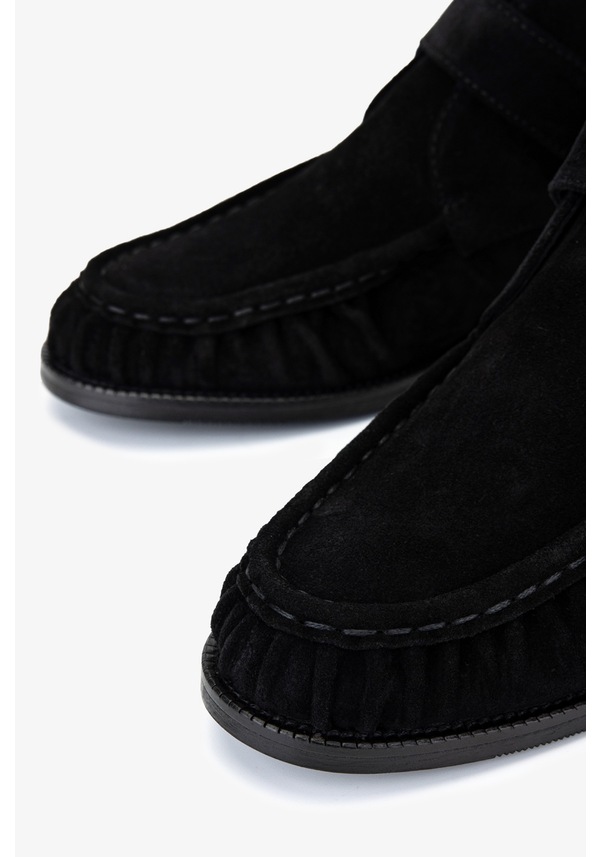 Resim Valmenti Kadın Hakiki Deri Siyah Süet Düz Bot 1167 1014 Bn Bot Sk25-26 Sıyah Suet Siyah Süet 