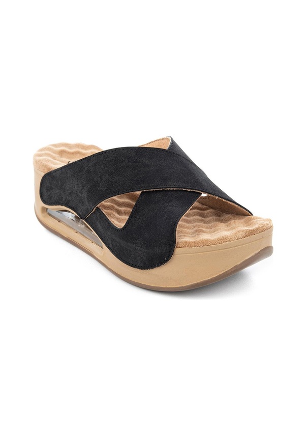 Resim Muya Penelope Anatomik Air Max Tabanlı Topuk Dikeni Kadın Terlik Siyah - Bej 