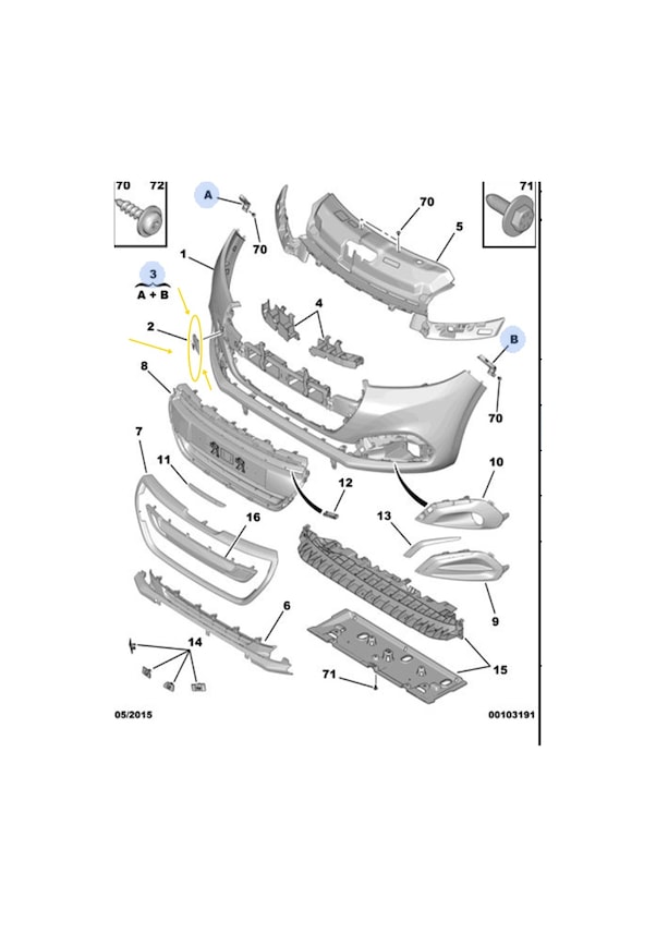 Resim 1613479380ön Tampon Çeki Demir Kapağı Peugeot 2008 2015-18 