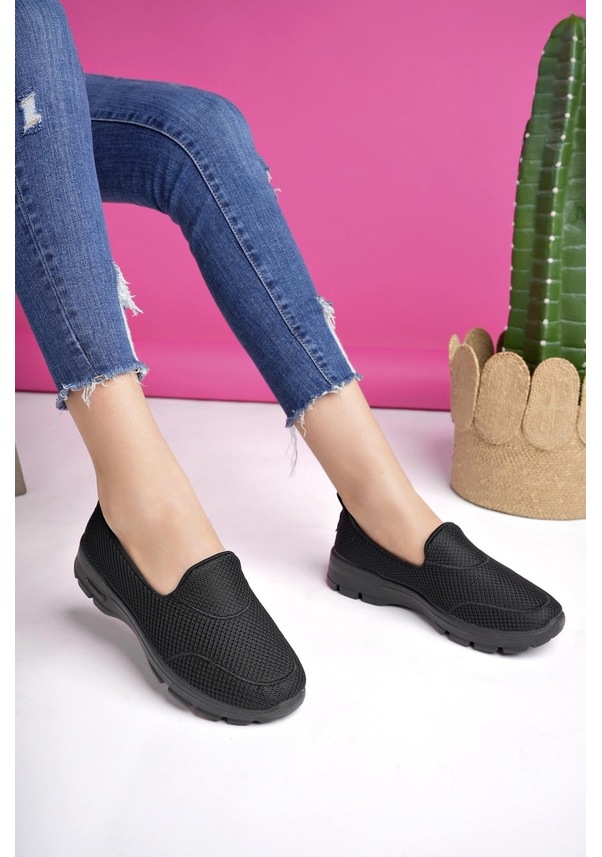 Resim Muggo Willa Garantili Kadın Ortopedik Bağcıksız Nefes Alabilen Hafif Yürüyüş Sneaker Spor Ayakkabı 001 