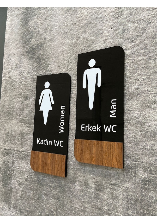 Timber Serisi Erkek Kadın Wc Set Yönlendirme Levhası Fiyatları ve ...