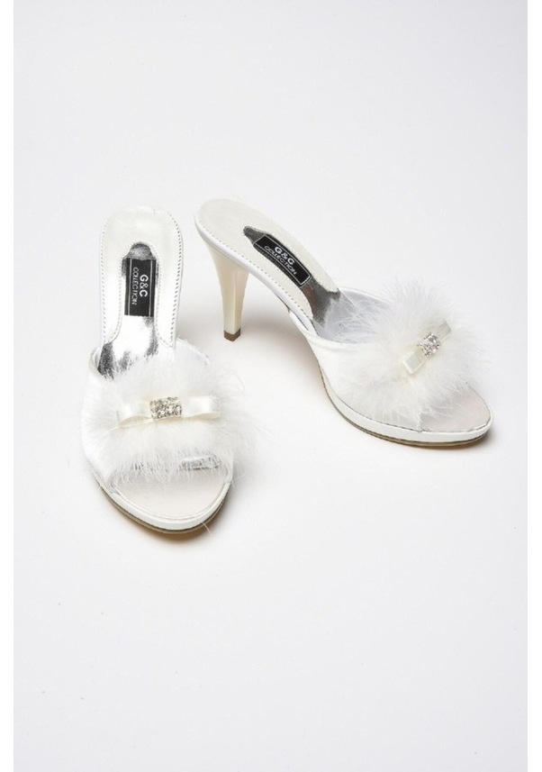 Resim Taşlı Kaztüyü Platform Bayan Terlik 175 (272935596) 