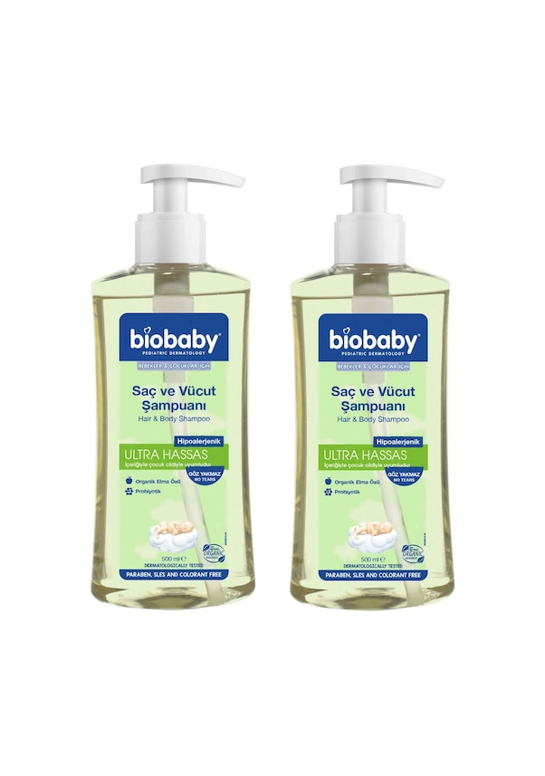 Resim Biobaby Ultra Hassas Bebek Saç Ve Vücut Şampuanı 2 x 500 ML 
