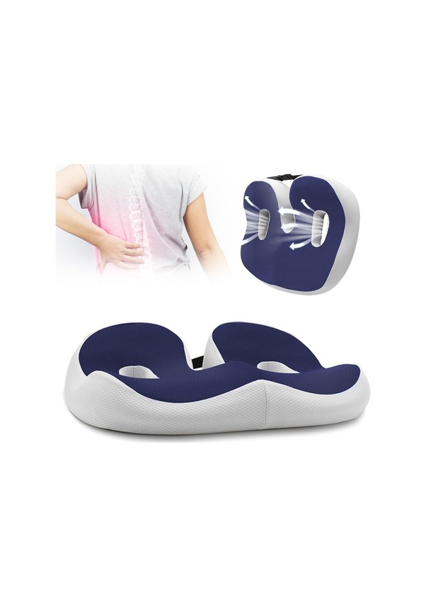 Outfany Ergoseat, Outfany Seat Cushion, Libiyi Hilipert Ergoseat, Welnax Ergonomic Memory Foam Seat Cushion, U-Shaped Seat Cushion for Long Sitting Pressure Relief (Blue