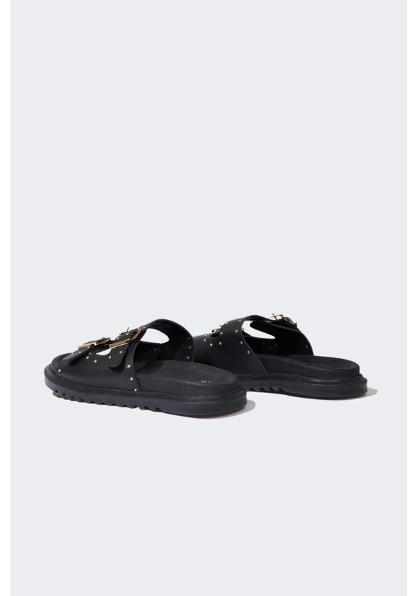 Resim DeFacto Kadın Düz Taban Çift Bantlı Suni Deri Terlik E7112AX25SPBK23 Siyah 