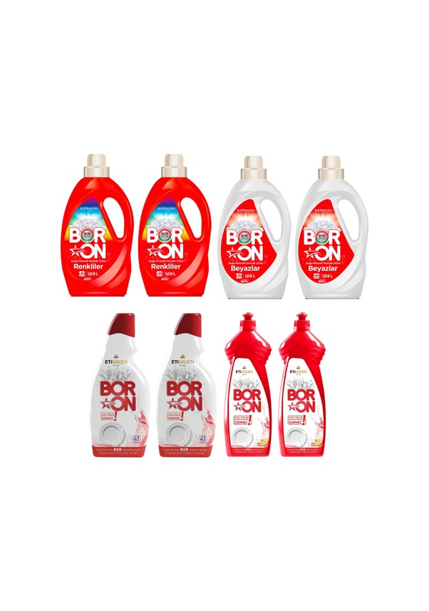 Boron Beyazlar ve Renkliler için Sıvı Çamaşır Deterjanı 4 x 1690 ML ...