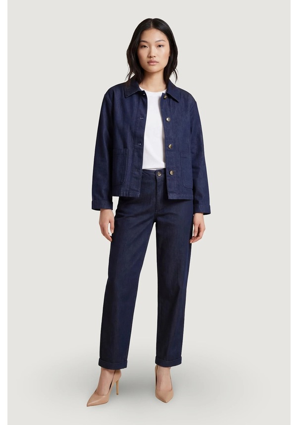 Resim Only Kadın Onlashby Düz Kesim Duble Paça Jean Pantolon 15364600 Koyu Mavi Koyu Mavi 