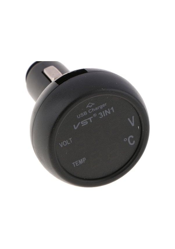 Resim Suntek 3'ü 1 Arada Dijital Led Araba Voltmetre Termometre Oto 