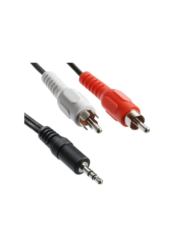 Kaliteli Jack 3.5mm Stereo - Rca Erkek Ses Kablosu, Uzunluk: 5m