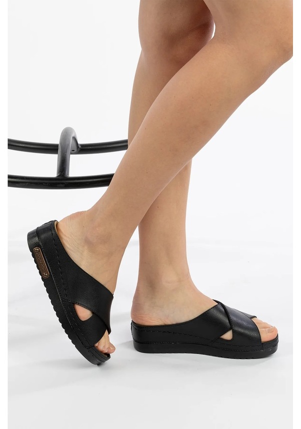 Resim Roy Jones 3029 Ortopedik Comfort Günlük Topuklu Kadın Terlik 167800000334 01 Siyah Siyah 