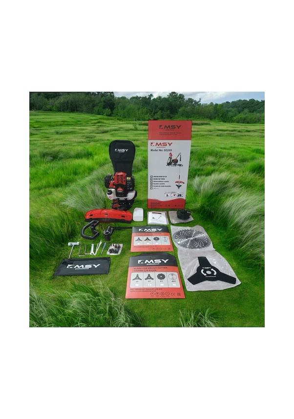 Resim Msy Professional 8526S Benzinli Sırt Tırpan Çim Ot Çalı Biçme 