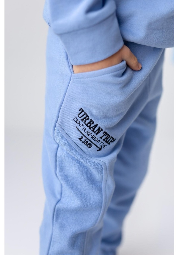 Resim Zeyland Erkek Çocuk Nakış Detaylı Eşofman Takımı - Mavi 