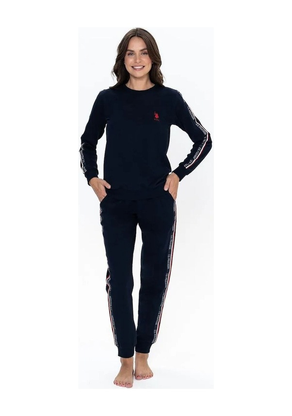 Resim U.s Polo Assn. 20113 Kadın Uzun Kollu Bisiklet Yaka Paçası Lastikli Rahat Ev Giyim-lacivert Lacivert 