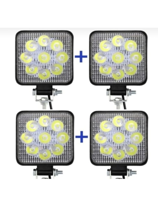 Point Led Kare Point 4 Adet Çalışma Led Lambası Off Road Gündüz Farı Sis Kare 27w 9 ...