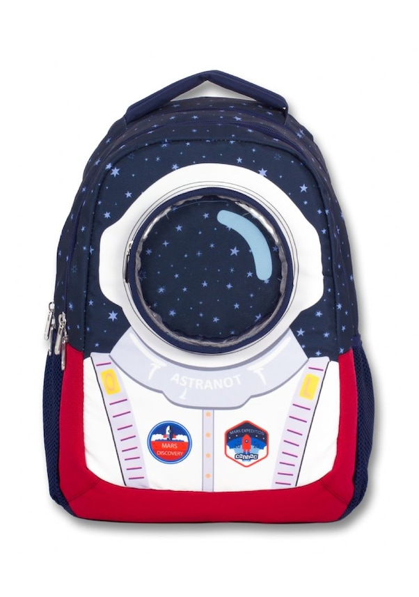 Cennec Erkek Çocuk Astronot İlkokul Çantası - Üç Bölmeli
