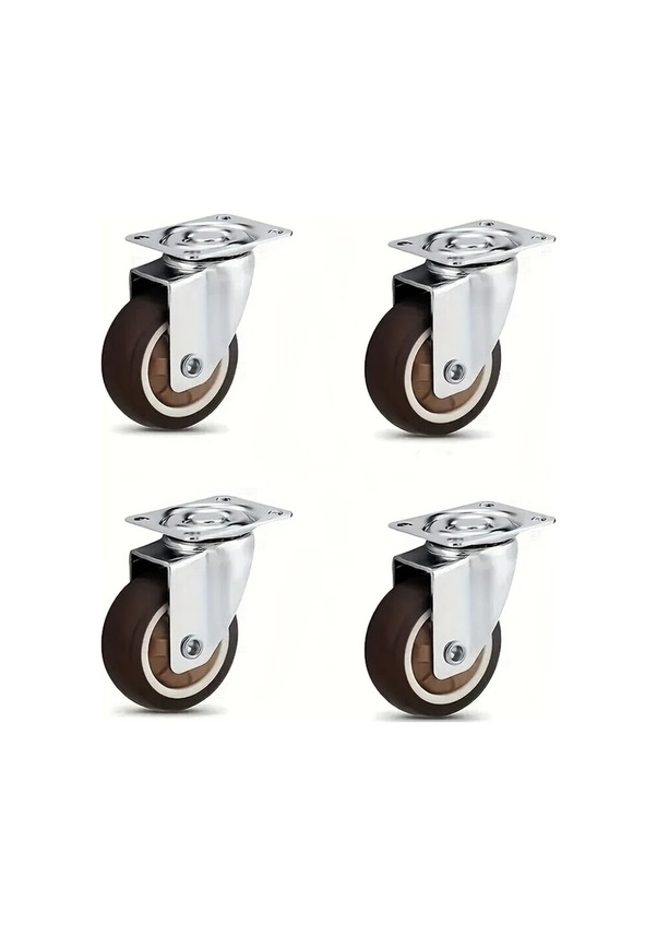 Resim Dashanshop 4pcs Swivel 2 Inç Frenli Ağır Hizmet Çarkı 600kg Mobilya Endüstriyel Kauçuk Tekerlek 